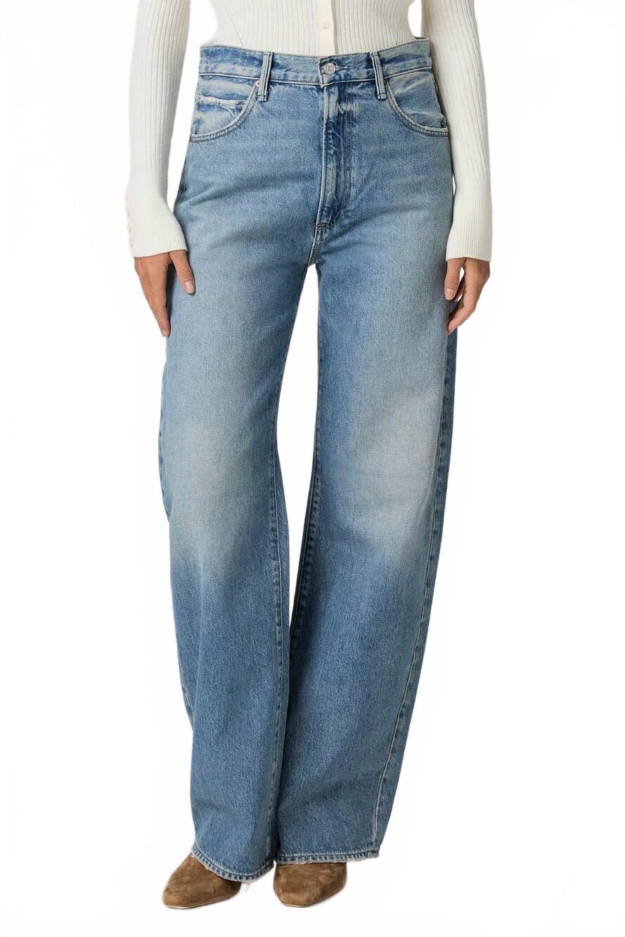 NEW PAIGE arellia ankle wide undone hem jeans in lone peak